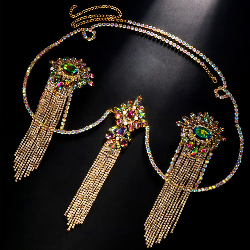 Sexy Tassel Color Crystal Ches - Body Jewelry Rings ulasan dan harga