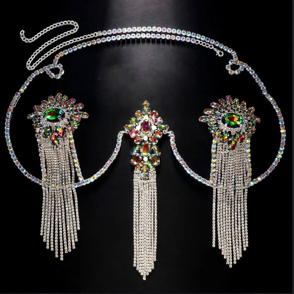 Sexy Tassel Color Crystal Ches - Body Jewelry Rings ulasan dan harga