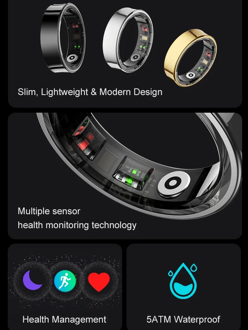 New Smart Ring R09 Health Moni - Daith Heart Ring ulasan dan harga