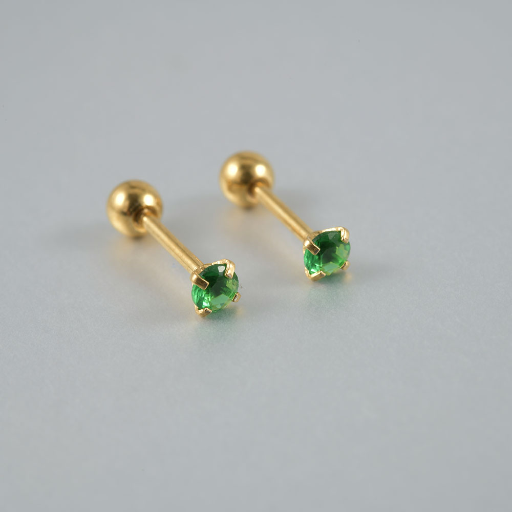 1/2pcs Stainless Steel Green Z - Body Jewelry Online ulasan dan harga