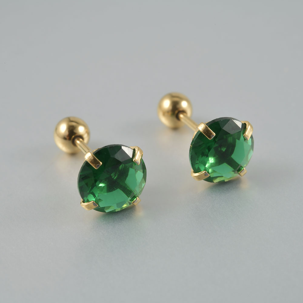 1/2pcs Stainless Steel Green Z - Body Jewelry Online ulasan dan harga